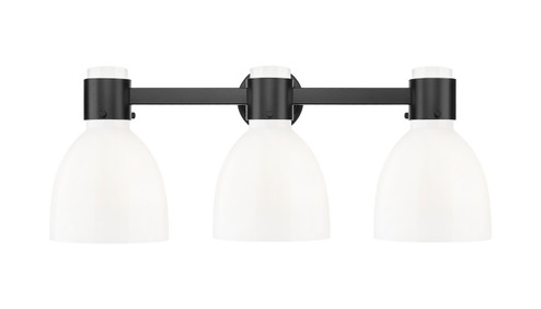 Downtown Urban Three Light Bath Vanity in Matte Black (405|464-3W-BK-G464D-7GW)