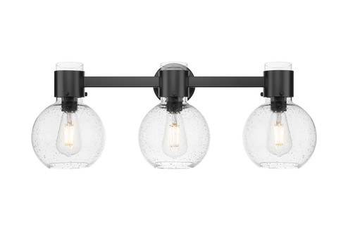 Downtown Urban Three Light Bath Vanity in Matte Black (405|464-3W-BK-G464B-7SDY)