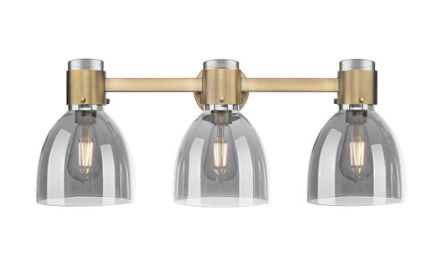 Downtown Urban Three Light Bath Vanity in Brushed Brass (405|464-3W-BB-G464D-7SM)