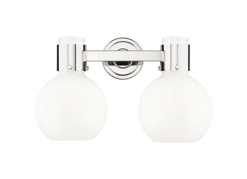 Downtown Urban Two Light Bath Vanity in Polished Nickel (405|464-2W-PN-G464B-7GW)