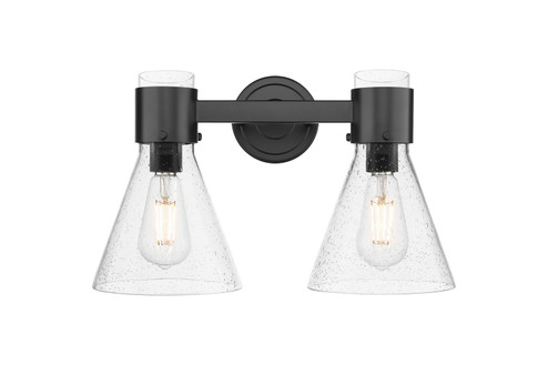 Downtown Urban Two Light Bath Vanity in Matte Black (405|464-2W-BK-G464C-7SDY)