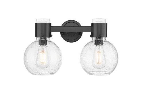 Downtown Urban Two Light Bath Vanity in Matte Black (405|464-2W-BK-G464B-7SDY)