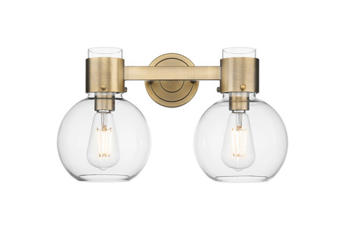 Downtown Urban Two Light Bath Vanity in Brushed Brass (405|464-2W-BB-G464B-7CL)