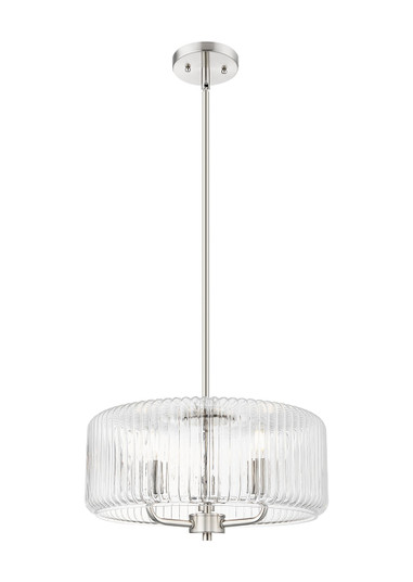Downtown Urban Three Light Pendant in Brushed Satin Nickel (405|436-3S-SN-G436-16CL)