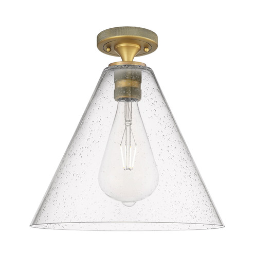Downtown Urban One Light Flush Mount in Brushed Brass (405|434-1F-BB-GBC-124)