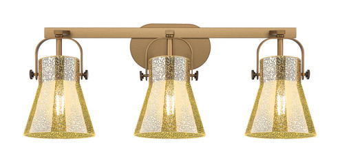 Downtown Urban Three Light Bath Vanity in Brushed Brass (405|423-3W-BB-G411-6ME)