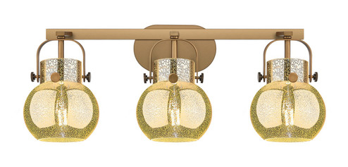Downtown Urban Three Light Bath Vanity in Brushed Brass (405|423-3W-BB-G410-6ME)