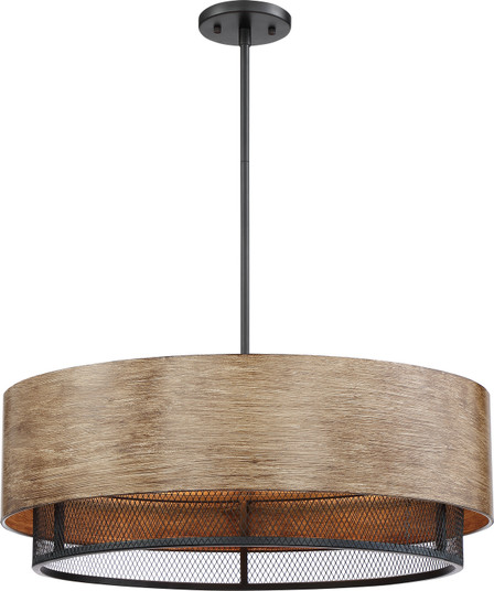 Barrique Five Light Pendant in Black / Honey Wood (72|60-6980)