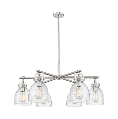 Downtown Urban Six Light Chandelier in Satin Nickel (405|411-6CR-SN-G412-7SDY)