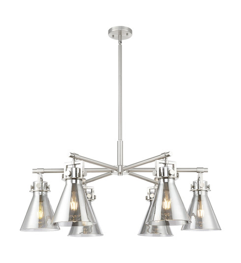 Downtown Urban Six Light Chandelier in Satin Nickel (405|411-6CR-SN-G411-7SM)