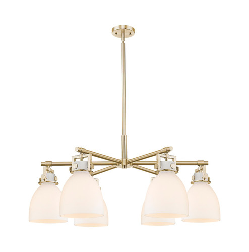 Downtown Urban Six Light Chandelier in Champagne Bronze (405|411-6CR-CB-G412-7WH)