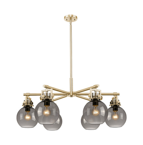 Downtown Urban Six Light Chandelier in Champagne Bronze (405|411-6CR-CB-G410-7SM)