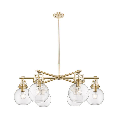 Downtown Urban Six Light Chandelier in Champagne Bronze (405|411-6CR-CB-G410-7CL)