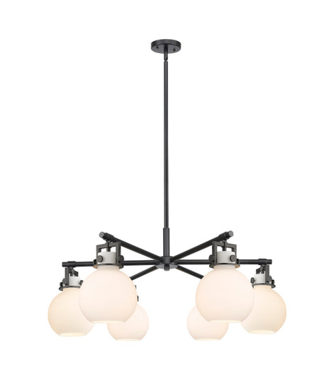Downtown Urban Six Light Chandelier in Matte Black (405|411-6CR-BK-G410-7WH)