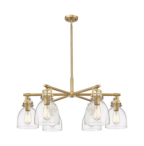 Downtown Urban Six Light Chandelier in Brushed Brass (405|411-6CR-BB-G412-7SDY)