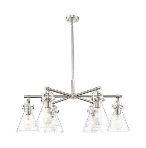 Downtown Urban Six Light Chandelier in Satin Nickel (405|410-6CR-SN-G411-7SDY)