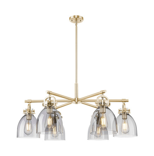 Downtown Urban Six Light Chandelier in Champagne Bronze (405|410-6CR-CB-G412-7SM)