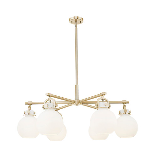 Downtown Urban Six Light Chandelier in Champagne Bronze (405|410-6CR-CB-G410-7WH)
