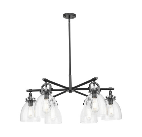 Downtown Urban Six Light Chandelier in Matte Black (405|410-6CR-BK-G412-7SDY)