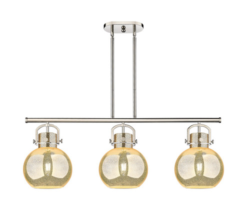 Downtown Urban Three Light Island Pendant in Polished Nickel (405|410-3I-PN-G410-10ME)