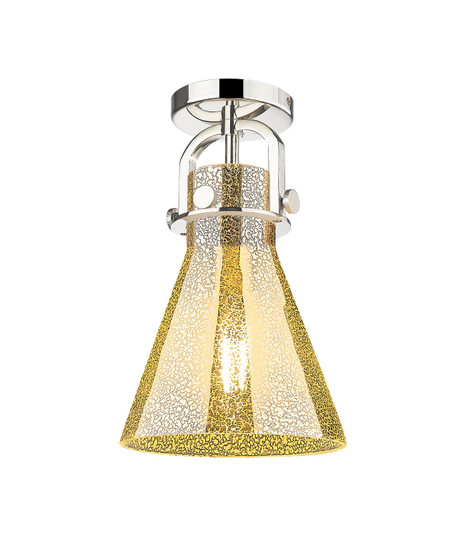 Downtown Urban One Light Semi-Flush Mount in Polished Nickel (405|410-1F-PN-G411-8ME)