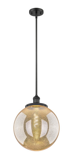 Franklin Restoration One Light Pendant in Matte Black (405|201S-BK-G208-14)