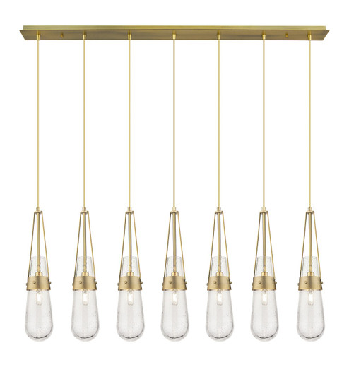 Downtown Urban Seven Light Linear Pendant in Brushed Brass (405|127-452-1P-BB-G452-4SDY)