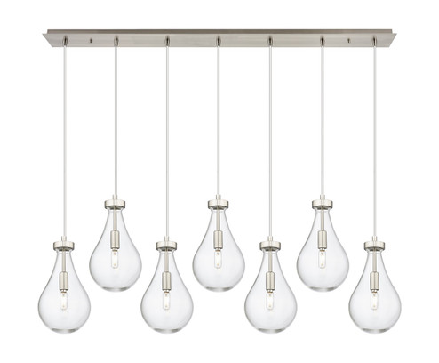 Downtown Urban Seven Light Linear Pendant in Brushed Satin Nickel (405|127-451-1P-SN-G451-7CL)