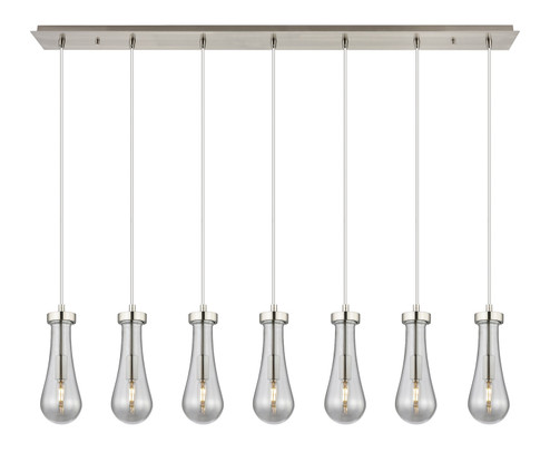 Downtown Urban Seven Light Linear Pendant in Brushed Satin Nickel (405|127-451-1P-SN-G451-4SM)