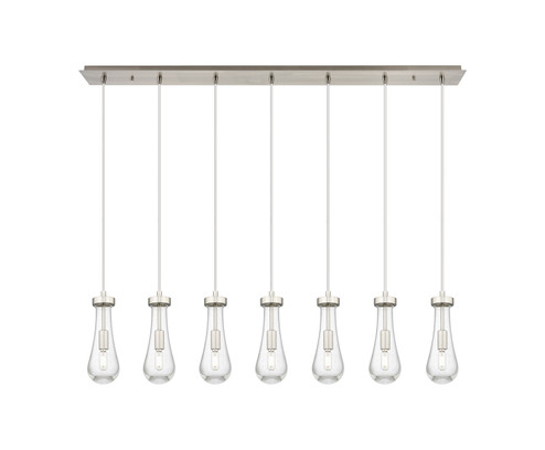 Downtown Urban Seven Light Linear Pendant in Brushed Satin Nickel (405|127-451-1P-SN-G451-4SDY)