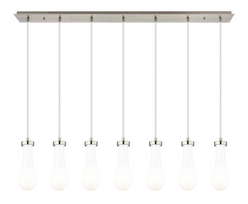 Downtown Urban Seven Light Linear Pendant in Brushed Satin Nickel (405|127-451-1P-SN-G451-4GWH)