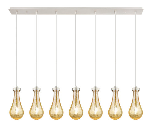 Downtown Urban Seven Light Linear Pendant in Polished Nickel (405|127-451-1P-PN-G451-5ME)