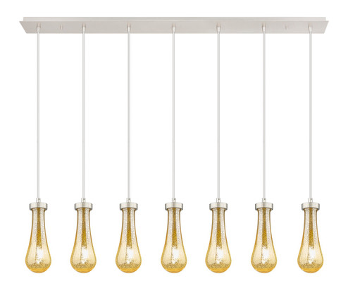 Downtown Urban Seven Light Linear Pendant in Brushed Polished Nickel (405|127-451-1P-PN-G451-4ME)