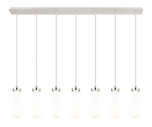 Downtown Urban Seven Light Linear Pendant in Brushed Polished Nickel (405|127-451-1P-PN-G451-4GWH)