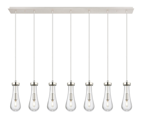 Downtown Urban Seven Light Linear Pendant in Polished Nickel (405|127-451-1P-PN-G451-4CL)
