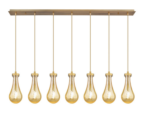 Downtown Urban Seven Light Linear Pendant in Brushed Brass (405|127-451-1P-BB-G451-5ME)