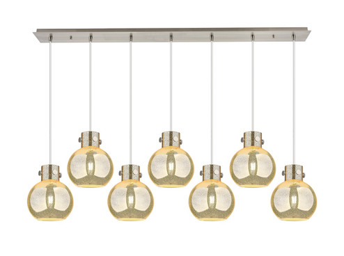 Newton Seven Light Linear Pendant in Brushed Satin Nickel (405|127-410-1PS-SN-G410-8ME)