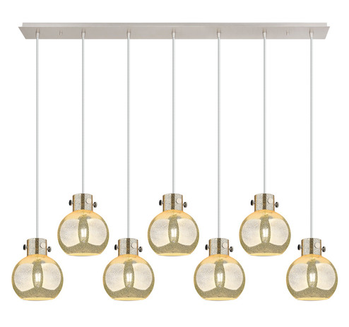Newton Seven Light Linear Pendant in Polished Nickel (405|127-410-1PS-PN-G410-8ME)