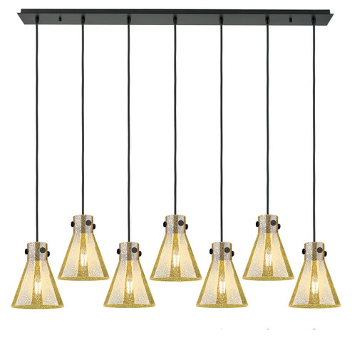 Downtown Urban Seven Light Linear Pendant in Matte Black (405|127-410-1PS-BK-G411-8ME)