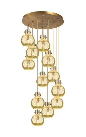 Newton 12 Light Pendant in Brushed Brass (405|126-410-1PS-BB-G410-8ME)