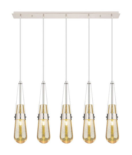 Downtown Urban Five Light Linear Pendant in Polished Nickel (405|125-452-1P-PN-G452-4ME)