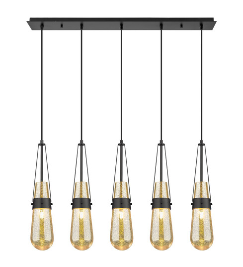Downtown Urban Five Light Linear Pendant in Matte Black (405|125-452-1P-BK-G452-4ME)