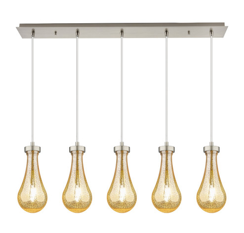 Downtown Urban Five Light Linear Pendant in Brushed Satin Nickel (405|125-451-1P-SN-G451-5ME)