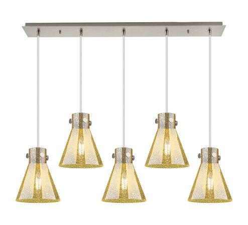 Downtown Urban Five Light Linear Pendant in Brushed Satin Nickel (405|125-410-1PS-SN-G411-8ME)