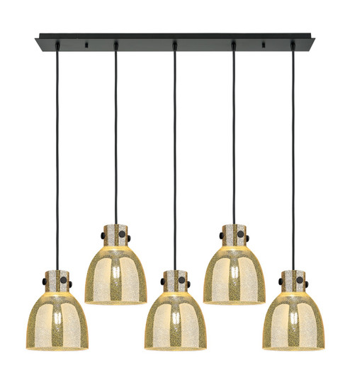 Downtown Urban Five Light Linear Pendant in Matte Black (405|125-410-1PS-BK-G412-8ME)