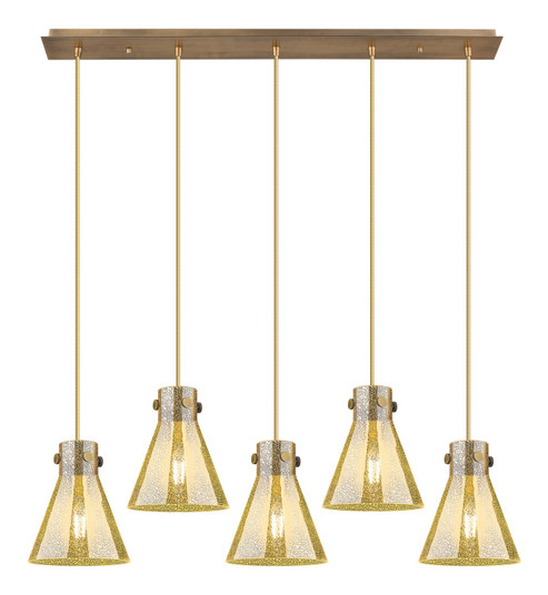 Downtown Urban Five Light Linear Pendant in Brushed Brass (405|125-410-1PS-BB-G411-8ME)