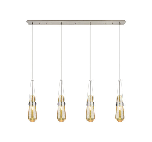 Downtown Urban Four Light Linear Pendant in Brushed Satin Nickel (405|124-452-1P-SN-G452-4ME)