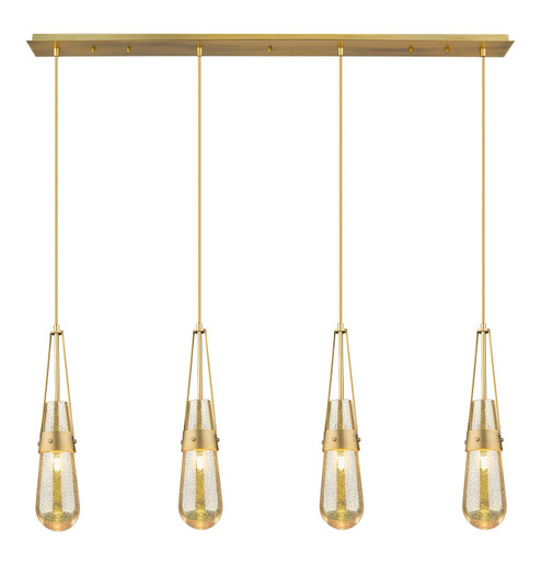 Downtown Urban Four Light Linear Pendant in Brushed Brass (405|124-452-1P-BB-G452-4ME)