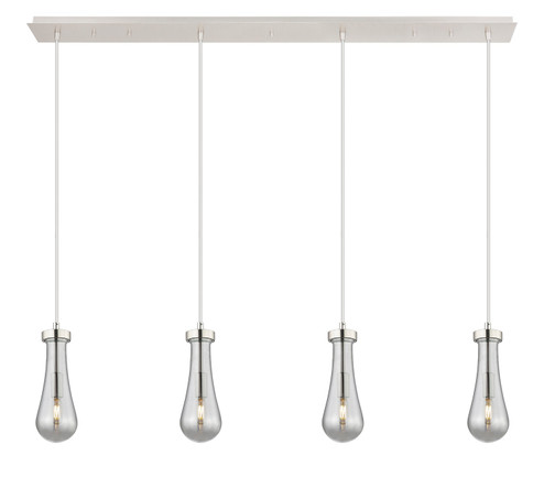 Downtown Urban Four Light Linear Pendant in Polished Nickel (405|124-451-1P-PN-G451-4SM)