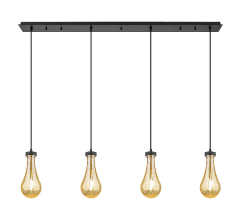 Downtown Urban Four Light Linear Pendant in Matte Black (405|124-451-1P-BK-G451-5ME)